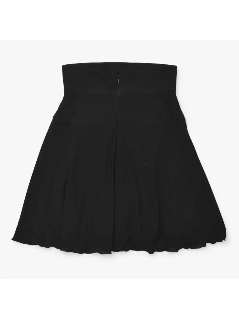 Chanel Boutique Black Skirt Flare Mellow Polished Rayon Vintage